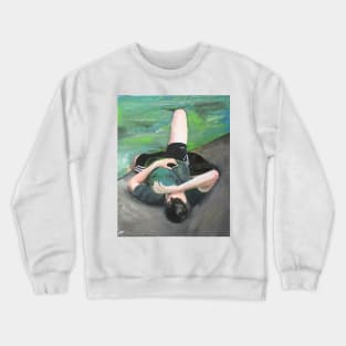 Young Man Relaxing By Canal, Amsterdam Crewneck Sweatshirt
